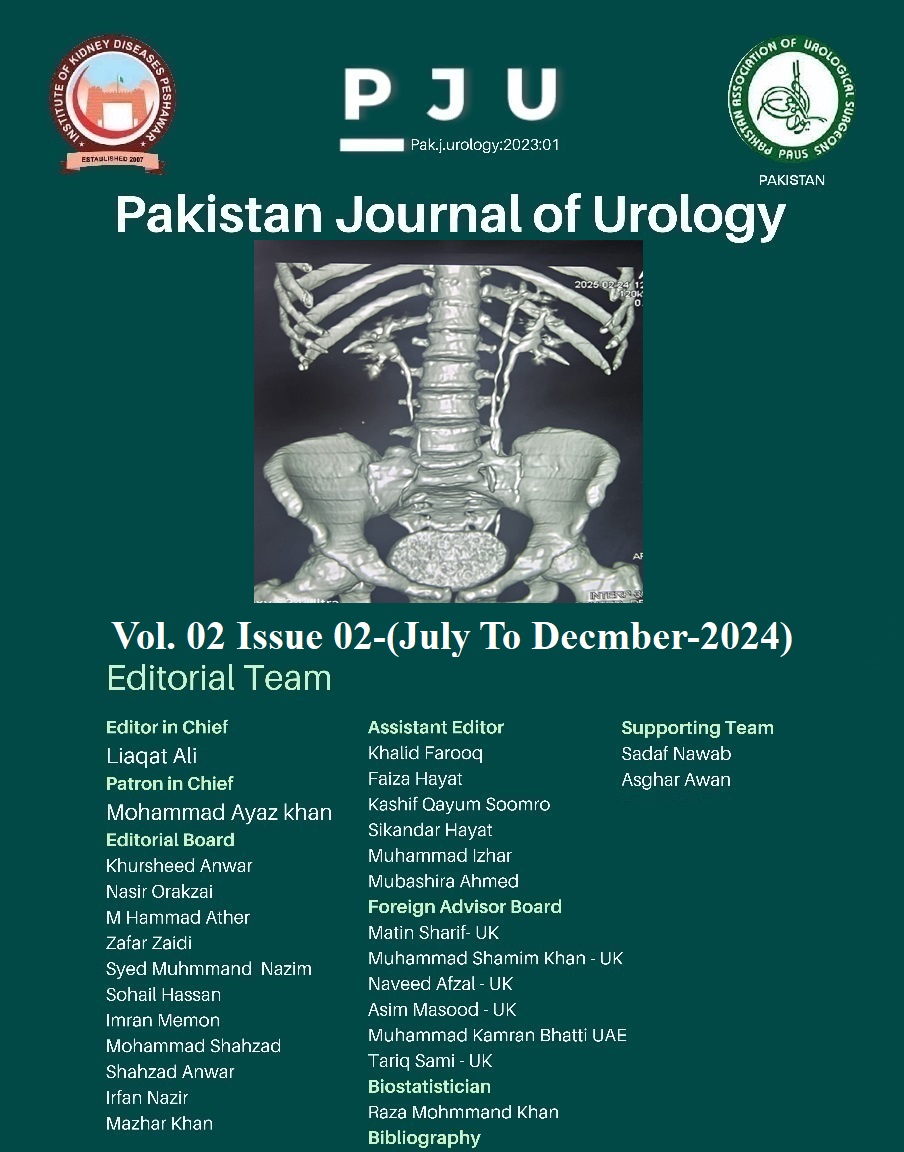 					View Vol. 2 No. 02 (2024): Pakistan Journal of Urology-(July- to Dec-2024)
				